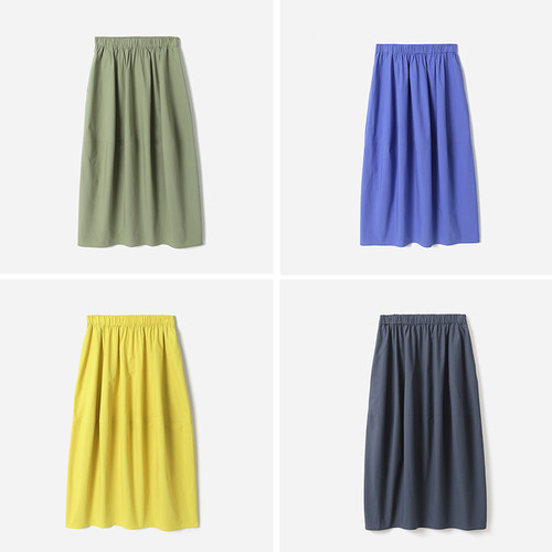 WBQ07170 茉莉雅集 J*S休闲随性可机洗高支挺括全棉大摆花苞半裙