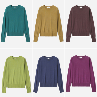 精纺全羊毛缤纷多色入针织套衫