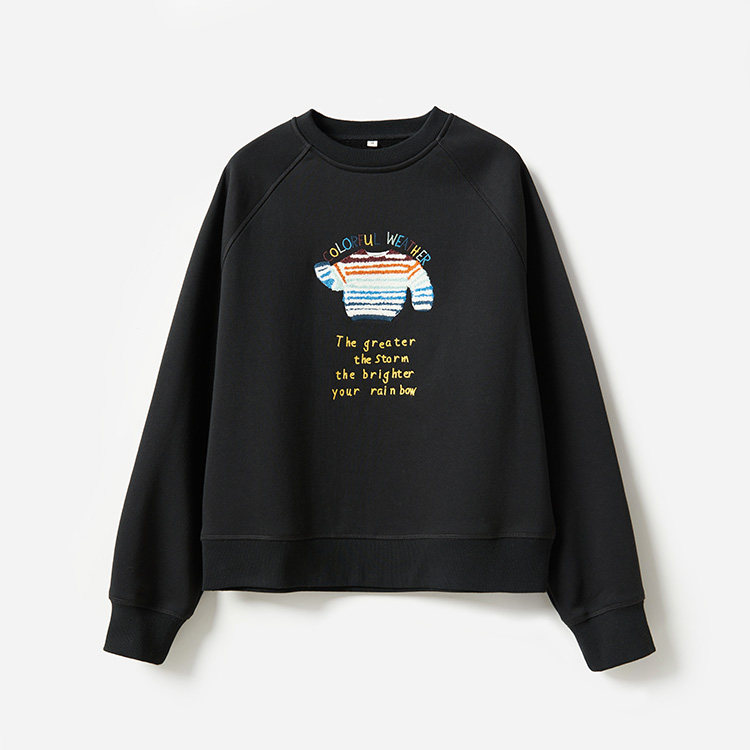 小衣服毛巾绣加绒长绒棉卫衣