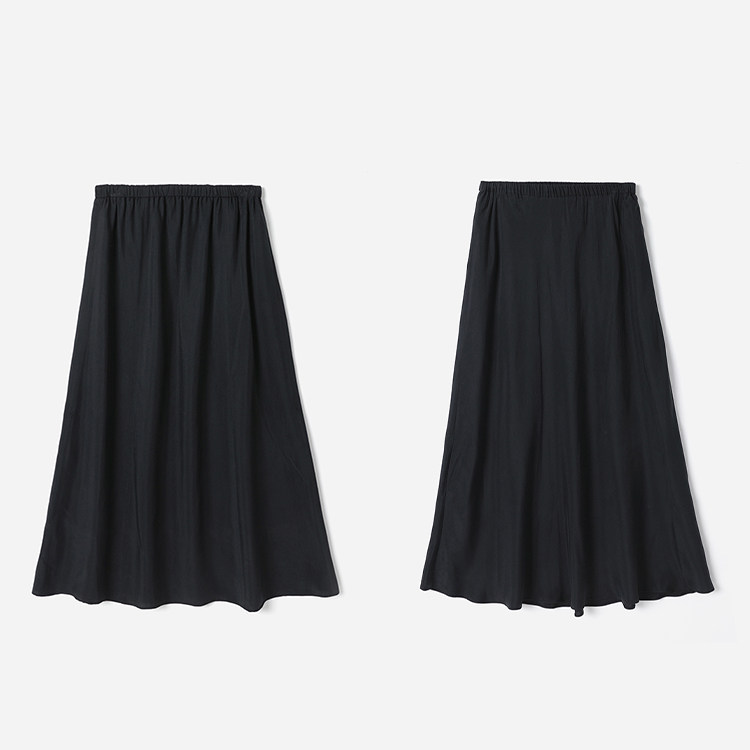 WBQ09006 茉莉雅集 日本进口优雅牛筋腰垂感铜氨斜裁/分割A字半裙