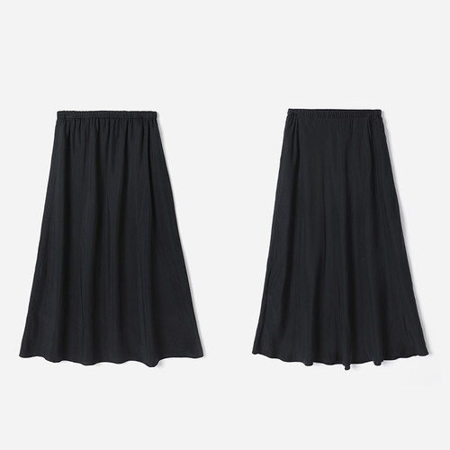 WBQ09006 茉莉雅集 日本进口优雅牛筋腰垂感铜氨斜裁/分割A字半裙