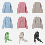 WZT09001 茉莉雅集 I*C丝滑细腻真丝羊绒夹花针织开衫套衫/围巾