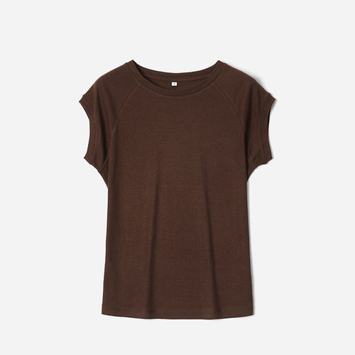*WTX08070 茉莉雅集 柔若无骨莱赛尔含真丝高弹轻薄百搭盖袖T恤女
