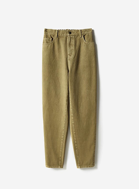 *WKZ05251茉莉雅集 T*NF紫标彩色丹宁土耳其全棉高腰锥形牛仔裤女