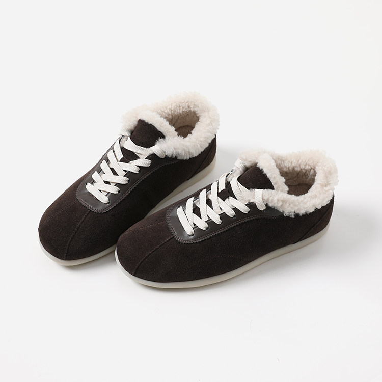 EY08024 茉莉雅集 B*C美拉德高丝光牛猄皮羊毛内里加绒保暖德训鞋