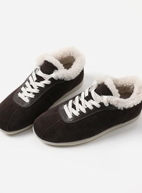 EY08024 茉莉雅集 B*C美拉德高丝光牛猄皮羊毛内里加绒保暖德训鞋