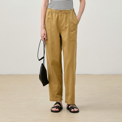 WKZ05275 茉莉雅集 R*L紫标阿美咔叽西班牙亚麻棉成衣染色工装裤