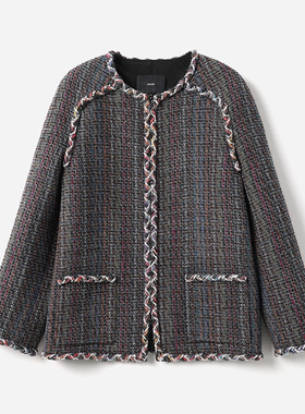 *WWT07038 茉莉雅集 七彩琉璃爱丁堡意大利羊毛花呢香*风外套