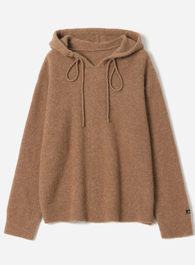 *WZT08321 茉莉雅集 暖阳拥怀软糯进口Llama骆马大羊驼绒连帽套衫