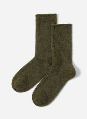 WSP08082 茉莉雅集 软糯加厚毛茸茸保暖中筒袜家居袜睡眠袜女