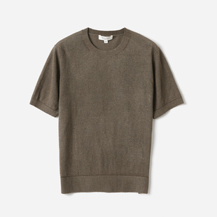 针织套衫 怦然心动圆领真丝混纺百搭短袖 早春女 茉莉雅集 WZT08336