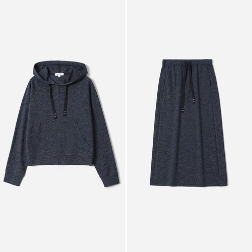 *WBQ08117  精致自在出行日本莱赛尔棉卫衣式外套半裙卫裙