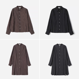 WCS08158 茉莉雅集 J*S日本料低调珍珠光泽含真丝落肩长袖衬衫