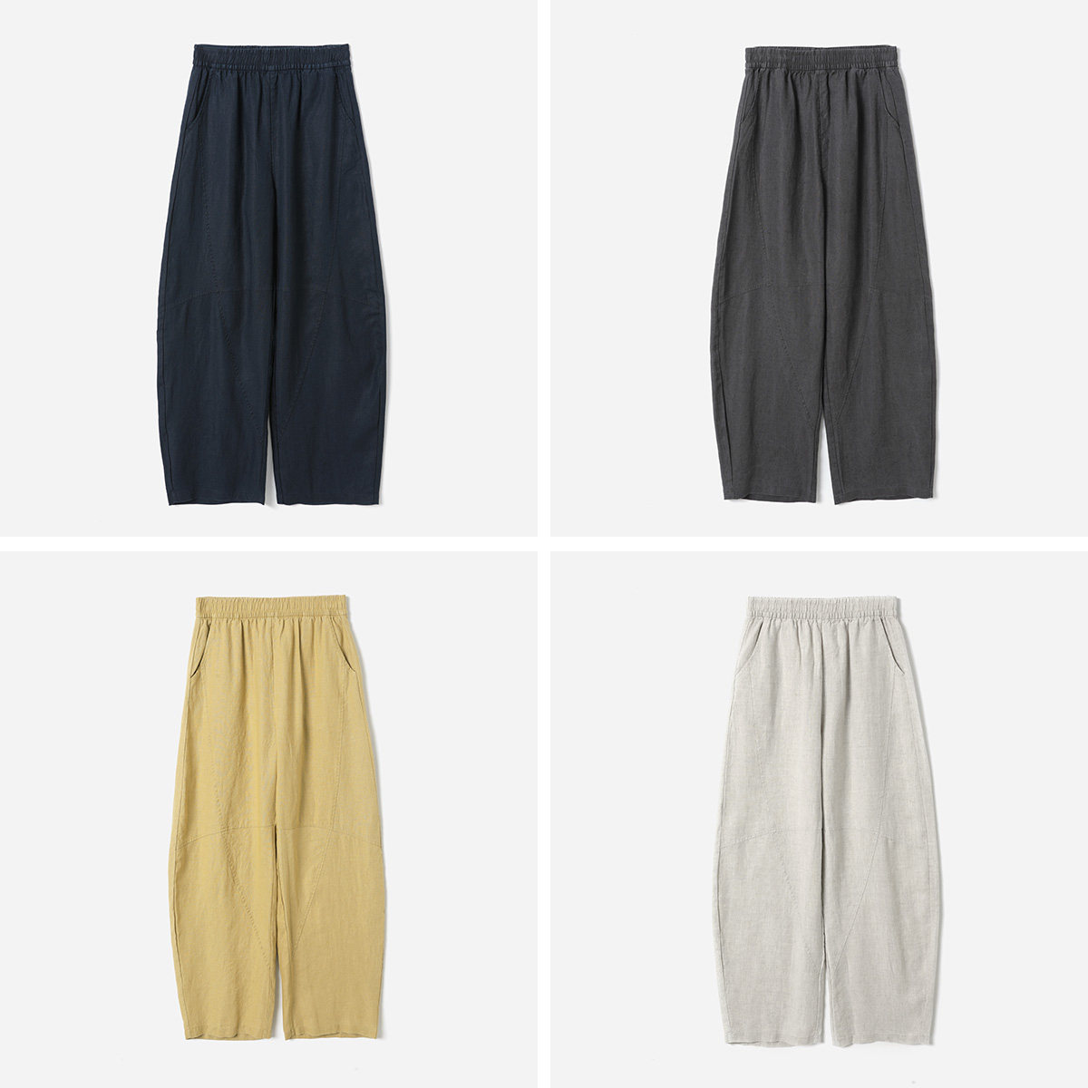 WKZ09055 茉莉雅集 气场廓形汉麻松紧腰宽松哈伦裤长裤春女