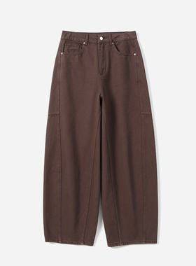 *WKZ07226 茉莉雅集 L*m@ire老钱复古美拉德全棉廓形弯刀牛仔裤