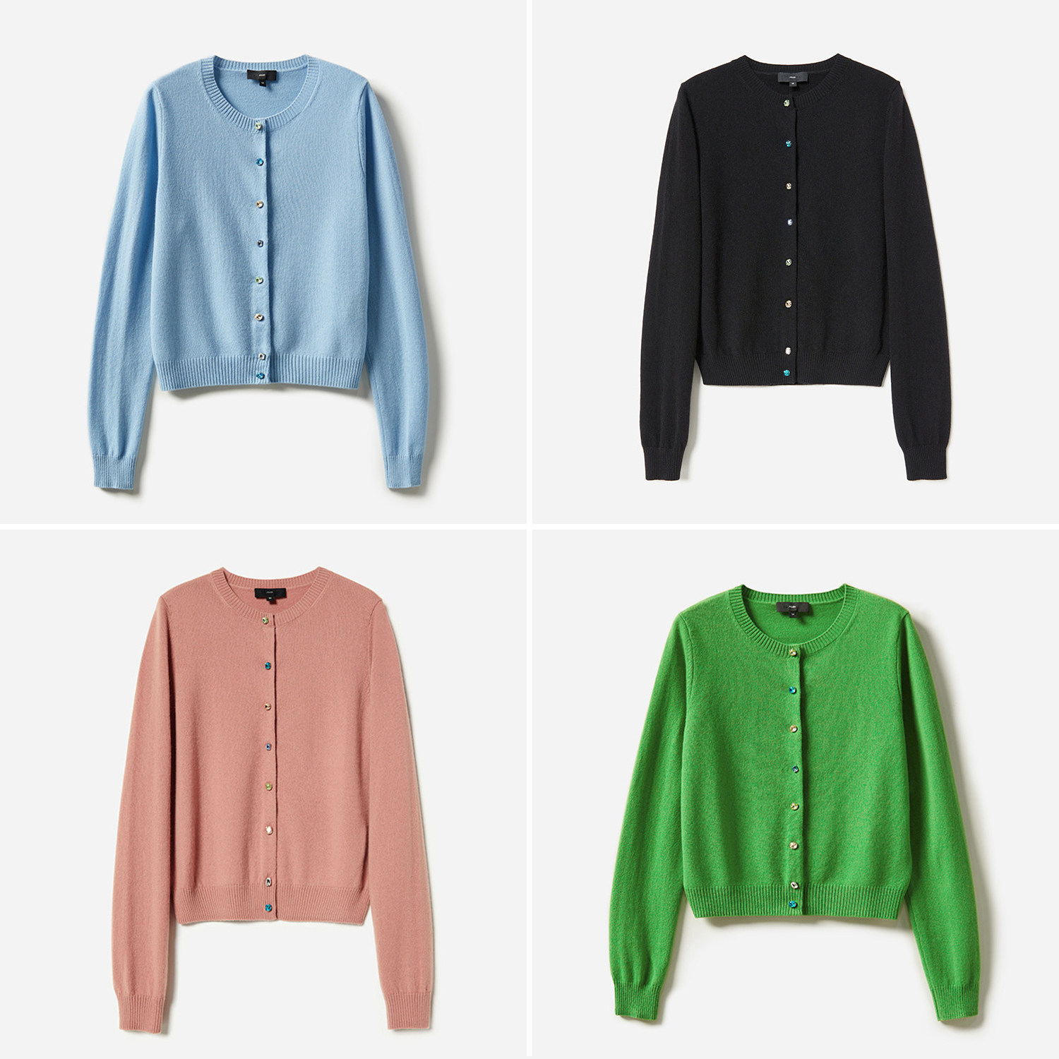 WZK06103 陌路爱 幻彩奢华钻扣意大利全羊绒针织开衫毛衣女