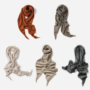 WWJ06029 茉莉雅集 DU家E*多斯KVSS精纺3/68支全羊绒围巾女