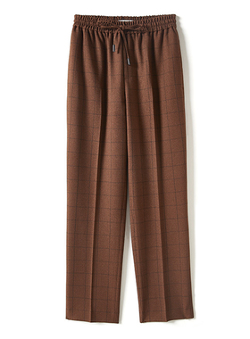 WKZ03402 茉莉雅集 通勤日本料威尔士亲王格锥形裤西裤秋冬