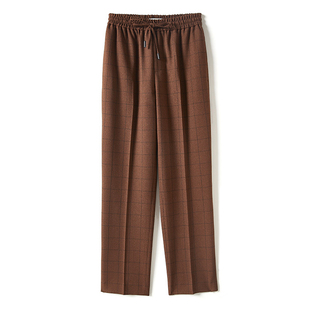 WKZ03402 茉莉雅集 通勤日本料威尔士亲王格锥形裤西裤秋冬