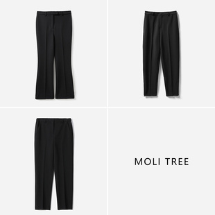 高腰四季 WKZ07041 锥形裤 显瘦微喇裤 P家返场爆款 小黑裤