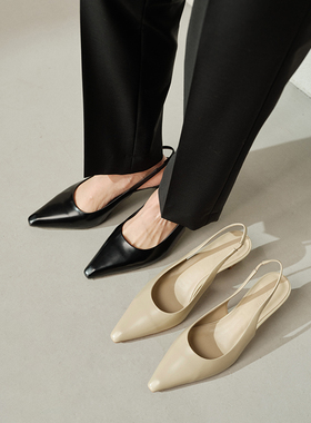 *EL06033 茉莉雅集 R0*W精致美学开边珠牛皮真皮底尖头高跟鞋单鞋