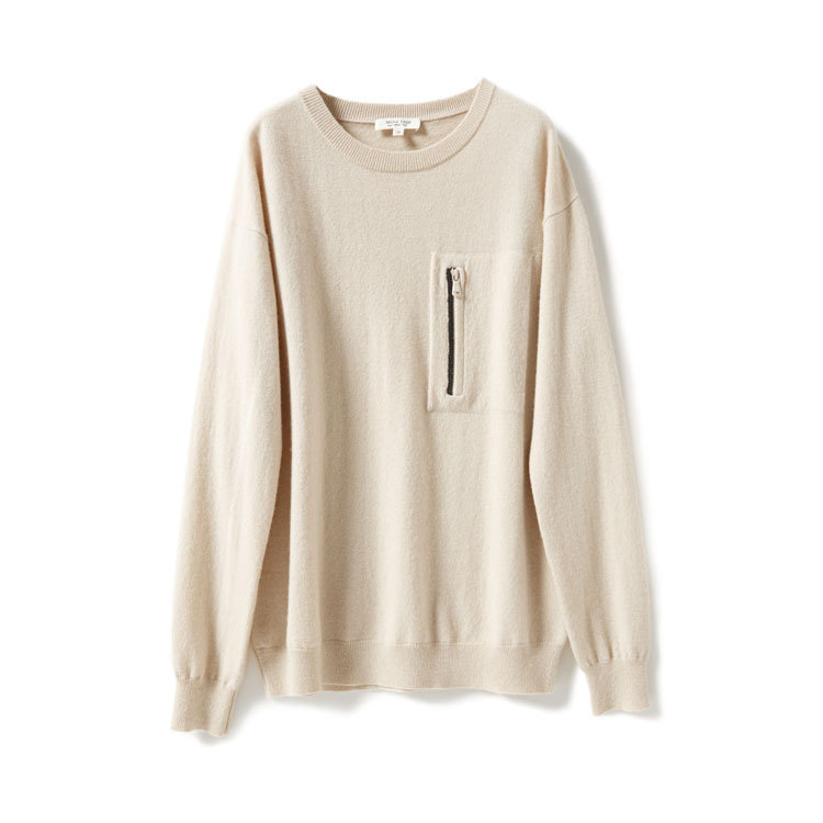 WZT02384 定制色高阶珠链全山羊绒圆领长袖针织衫