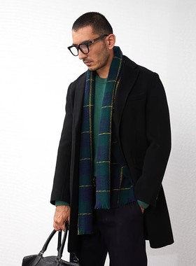 MDY03001 经典商务800G羊毛羊绒双面呢中长款平驳领大衣男款