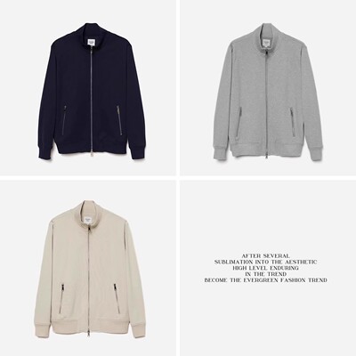 *MWT06031  休闲经典舒适细腻精梳高支长绒全棉毛圈立领外套男