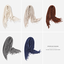 百搭流苏披肩大方巾围巾女 纯色全羊绒四季 WWJ08060 茉莉雅集