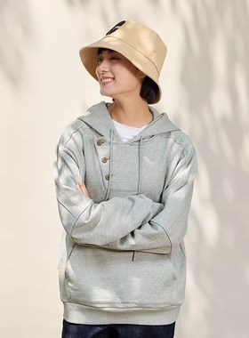 WWY05078 茉莉雅集 阿美咔叽学院风日本全棉连帽半开襟长袖卫衣