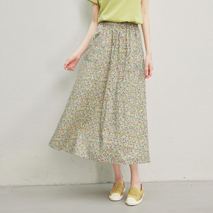 宽松舒适意大利120支高支全棉印花半裙女 茉莉雅集 WBQ07005
