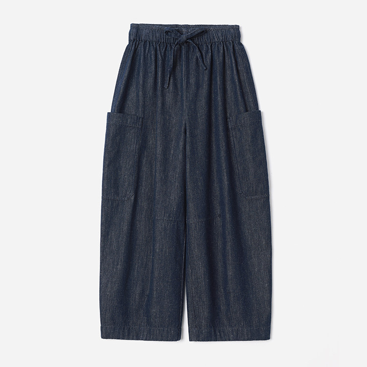 WKZ08217 茉莉雅集 松弛随性工装风汉麻棉牛仔宽松廓形气球裤女