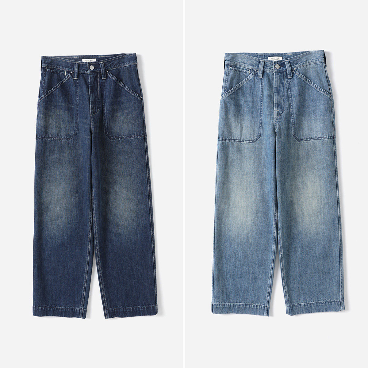 WKZ09005 茉莉雅集 45*R日本进口复古水洗棉牛仔画家裤造型裤