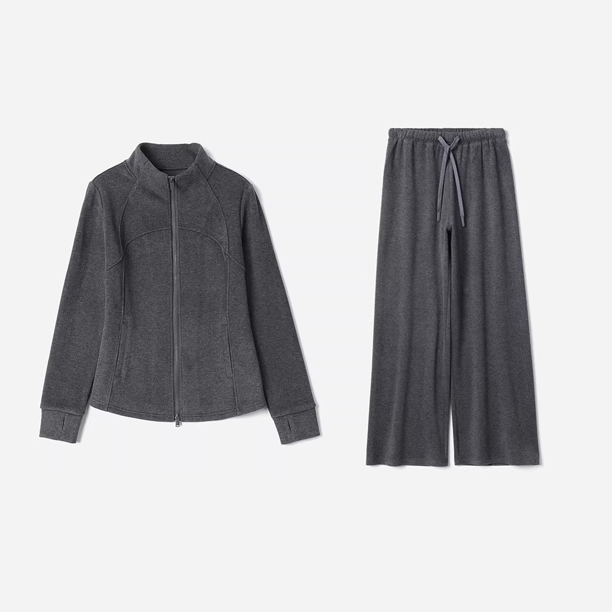 WWT08291 茉莉雅集 软糯保暖德绒休闲小樽领长袖收腰外套直筒裤女,女装/女士精品,短外套,淘宝优惠券,粉丝福利购,淘宝优惠卷