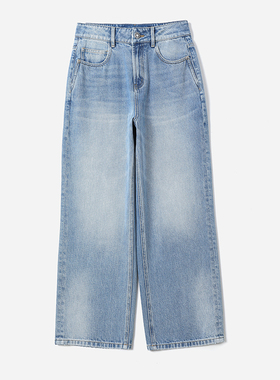 *WKZ08135 茉莉雅集 Y*S*L土耳其ORTA全棉牛仔经典磨白显瘦直筒裤