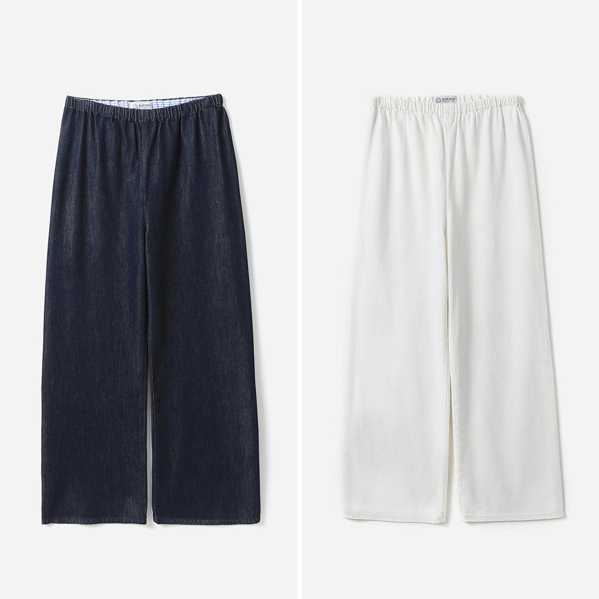 *WKZ09037 茉莉雅集经典百搭显瘦匹马棉真丝牛筋腰牛仔直筒裤春女