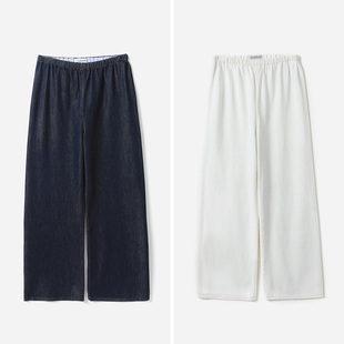 百搭显瘦匹马棉真丝牛筋腰牛仔直筒裤 茉莉雅集经典 春女 WKZ09037