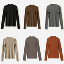 68支全羊绒坑条半高领针织套衫 KVSS精纺3 女 茉莉雅集 WZT05378