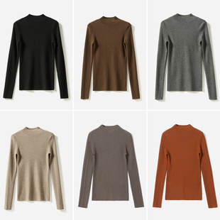 68支全羊绒坑条半高领针织套衫 KVSS精纺3 女 茉莉雅集 WZT05378