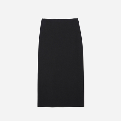 WZQ07019 R0*W丝滑干爽利落知性四平针日本纱小黑裙直身裙春夏女