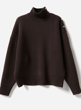 *WZT06239 茉莉雅集 面全羊毛里KVSS全羊绒高领重磅长袖针织套衫