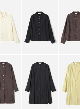 WCS08158 茉莉雅集 J*S日本料低调珍珠光泽含真丝落肩长袖衬衫