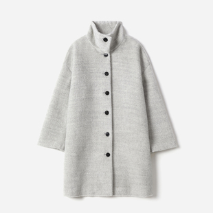 WDY08026 茉莉雅集 冬日恋歌意大利进口马海毛羊毛立领连肩大衣