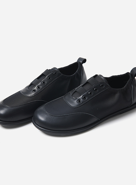 ED09011 茉莉雅集 R0*W复古真皮舒适休闲松紧带运动乐福鞋女鞋