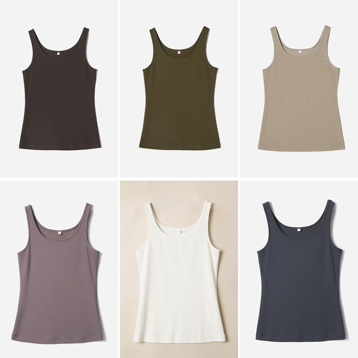 #WTX07072 茉莉雅集 L*m@ire日本高弹高支棉U领打底纯色背心女