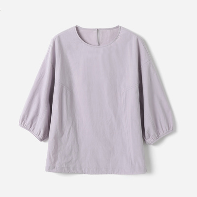 WCS09022 茉莉雅集 干爽透气圆领落肩匹马棉全棉衬衫春夏女