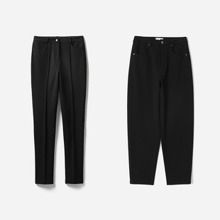 茉莉雅集 奶奶裤 经典 四面弹内里磨毛温暖小黑裤 女 神裤 WKZ08247