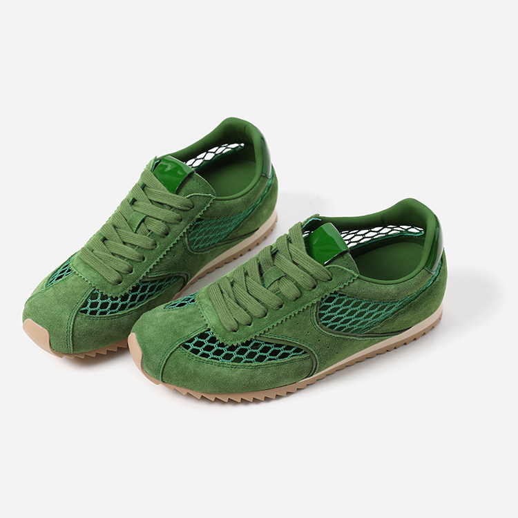 *EY08005 茉莉雅集 摩登复古透气舒适牛猄牛皮网面休闲阿甘运动鞋