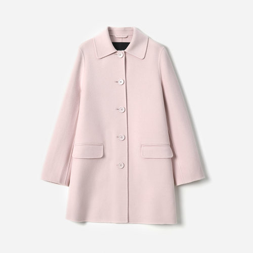 WDY08017 茉莉雅集 意大利L*P进口羊毛羊绒翻领纽扣长款大衣秋冬