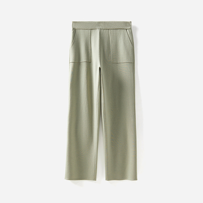 *WZZ05008 T0TEM*E意大利精纺羊毛四平针织卫裤女